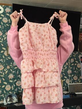 The Children's Place Pink Floral Tiered Ruffle Sundress